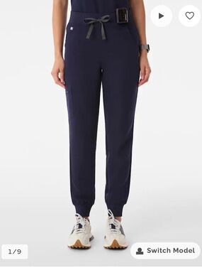 Figs Navy Drawstring Jogger Pants Women Scrubs
